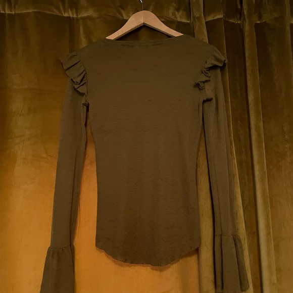 Scotch & Soda olive green merino top - Picture 2 of 2